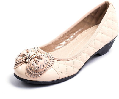 

Hepburnette Crystal Bow Bellies For Women(Beige)