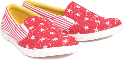 

Bare Soles Striped Belly Casuals For Women(Red