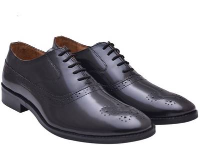 Hirel's Geniune Leather Cap Toe Oxford Brogue Lace Up