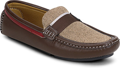 

Get Glamr Color Block SlipOn Loafers For Men(Brown