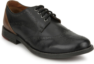 

Knotty Derby Black and Camel Barty Brogue Casuals For Men(Black, Tan, Black;camel