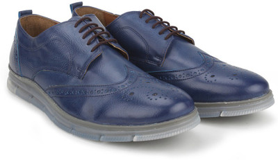 

Knotty Derby Johnson Brogue Derby Corporate Casuals For Men(Blue