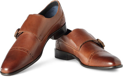

Louis Philippe Monk Strap Shoes For Men(Brown