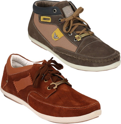 

Rocozo Rz sneakers and Rz Casuals For Men(Brown, Green