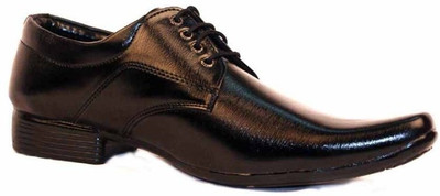 

Big Wing Black Stylish Office Lace Up Shoes For Men(Black