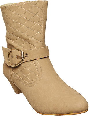

Flat n Heels Boots For Women(Beige)