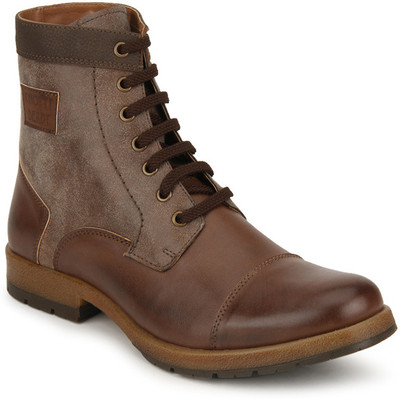 

Knotty Derby Brown Crouch Toe Cap Boots For Men(Brown