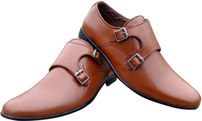 

3 Wolves Monk Strap For Men(Tan