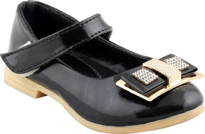 Glinchy Black Synthetic Comfortable Party Wear Embellished Bellies For Women(Black