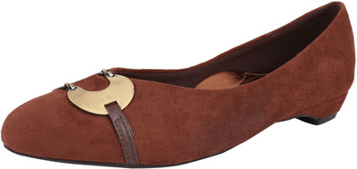 

Exotique Stylish Brown Suede Ballerinas Bellies For Women(Brown