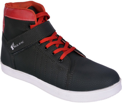 

Prolific Italian Monk Style Sneakers For Men(Red, Black)