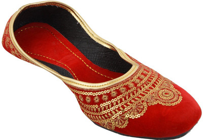 

Porcupine Rajasthani Traditional Jutis For Women(Red)