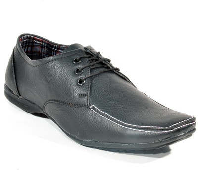 

Big Wing Attractve Black Lace Up Shoes For Men(Black)
