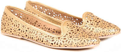 

TEN TEN Women's Golden Moccasin Casual Shoes For Women(Gold)