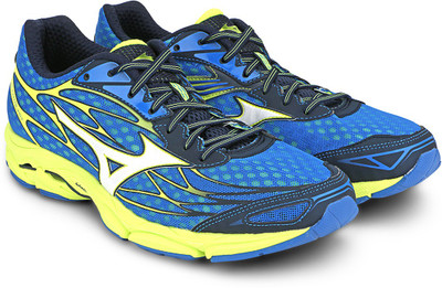 

Mizuno Wave Catalyst Running Shoes For Men(Blue, Yellow), Directoire blue::white::safety yellow