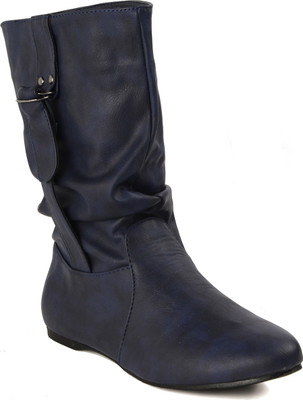 

Flat n Heels Boots For Women(Blue)