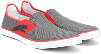 

Puma Lazy Slip On II DP Men Canvas For Men(Grey, Red, Periscope-high risk red