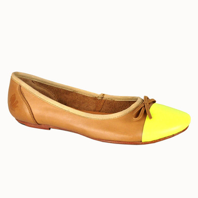 

Salt N Pepper 13-054 Annie Almond Lime Ballerinas Bellies For Women(Yellow
