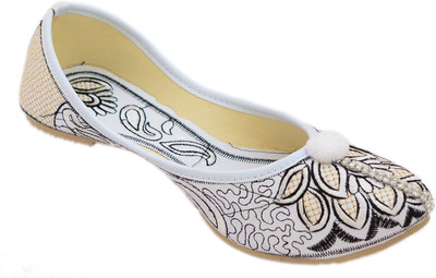 

Myra Beautiful work Jutis For Women(Black, White)