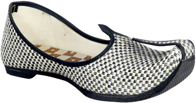

Panahi Black White Double Jute Mojaris Mojaris For Men(Black