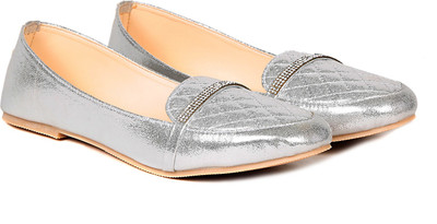 

TEN TEN Women's Silver Loafers Casual Shoes For Women(Silver)