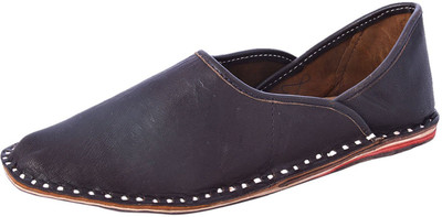DFR Casual & Trendy Dark Tan Leather Jutti Jutis For Men(Tan, Brown