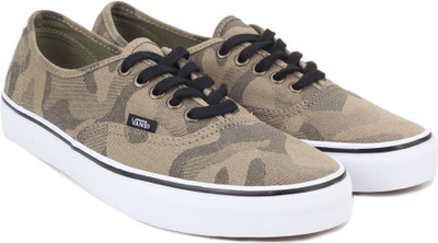 

Vans Authentic Sneakers For Men(Olive, (camo jacquard) raven/true white