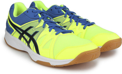 

Asics Gel-Upcourt Men Badminton Shoes For Men(Multicolor, Flash yellow/black/portapia