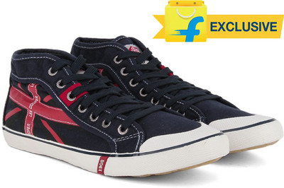 

Lee Cooper Men Mid Ankle Canvas Sneakers For Men(Navy, Red