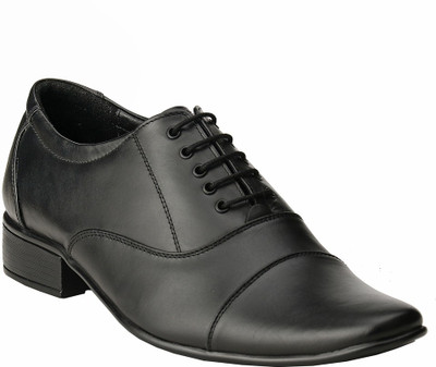 

GAI Black Leather Formal Oxford Lace Up Shoes For Men(Black)