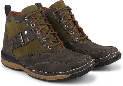 Footista Armada Boots For Men(Olive, Grey, Olive green