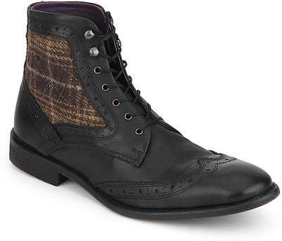 

Arden Civic Brogue Derby Boots For Men(Black