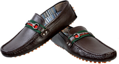 

Hirel's Brown Leather Driving Loafers For Men(Brown