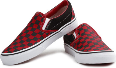 

Vans Loafers For Men(Black, Red, (checker board)/ red/black