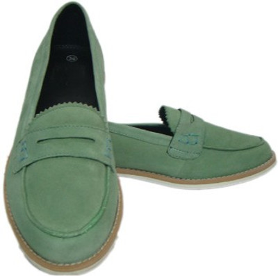 

ASM Genune Leather Formals Shoes Corporate Casuals For Women(Olive, Olive green