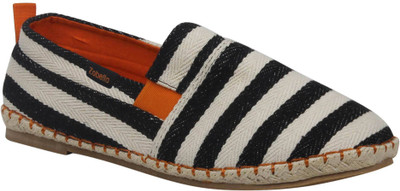 

Zobello Awning Stripe Spanish Espadrilles Casual Shoes For Men(Black), Black awning stripe