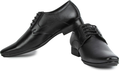 

Feather Leather Genuine Leather Men Black Formal Shoe Lace Up For Men(Black