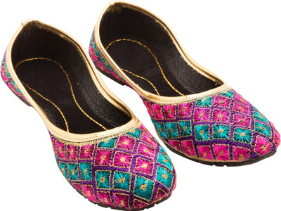 

Footrendz Embroidered Jutis For Women(Pink, Pink::purple::light blue::golden