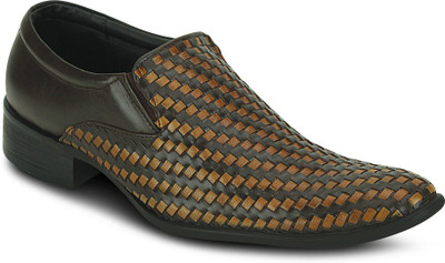 

Get Glamr Woven Slip On For Men(Black, Tan
