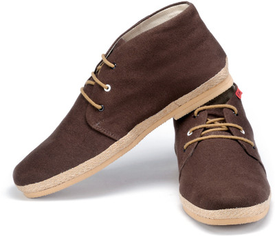 

FUNK Zozo Dark Brown Canvas Shoes For Men(Brown)