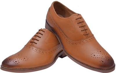 Hirel's Geniune Leather Cap Toe Oxford Brogue Lace Up