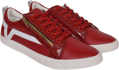 

M & M White Sneakers For Men(Red