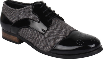 

Lujo Lace Up For Men(Black, 009;black