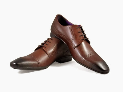 

Knotty Derby Brogue Lace Up Shoes For Men(Brown