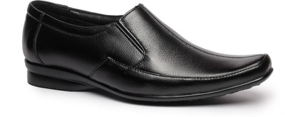 

Feather Leather Genuine Leather Black Formal Shoes 037 Slip On Shoes For Men(Black