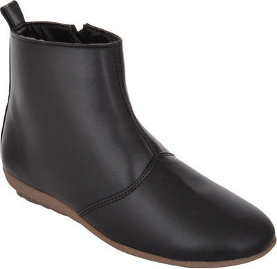 

Exotique Flat Boots For Women(Black