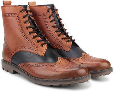 

Knotty Derby Dolohov Brogue Boots For Men(Tan, Tan+blue