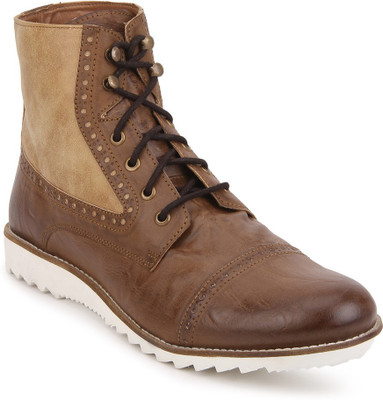 

Knotty Derby Colin TC Brogue Boots For Men(Brown, Tan, Wood+tan
