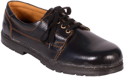 

JK Port Leather Safety (Cent) Lace Up Shoes For Men(Black)