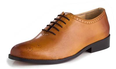 Walker Styleways Elite Single Cut Tan Leather Brogue Lace Up